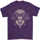 Ancient Mayan Aztec Tiger Art Tattoo Tribal Mens T-Shirt Cotton Gildan Purple