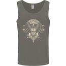 Ancient Mayan Aztec Tiger Art Tattoo Tribal Mens Vest Tank Top Charcoal
