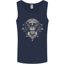 Ancient Mayan Aztec Tiger Art Tattoo Tribal Mens Vest Tank Top Navy Blue