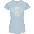Ancient Mayan Aztec Tiger Art Tattoo Tribal Womens Petite Cut T-Shirt Light Blue