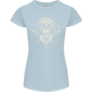 Ancient Mayan Aztec Tiger Art Tattoo Tribal Womens Petite Cut T-Shirt Light Blue