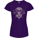 Ancient Mayan Aztec Tiger Art Tattoo Tribal Womens Petite Cut T-Shirt Purple