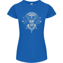 Ancient Mayan Aztec Tiger Art Tattoo Tribal Womens Petite Cut T-Shirt Royal Blue