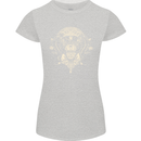 Ancient Mayan Aztec Tiger Art Tattoo Tribal Womens Petite Cut T-Shirt Sports Grey