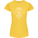 Ancient Mayan Aztec Tiger Art Tattoo Tribal Womens Petite Cut T-Shirt Yellow