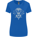 Ancient Mayan Aztec Tiger Art Tattoo Tribal Womens Wider Cut T-Shirt Royal Blue