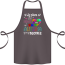 And He's My Brother Autistic Autism ASD Cotton Apron 100% Organic Dark Grey