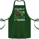 And He's My Brother Autistic Autism ASD Cotton Apron 100% Organic Forest Green