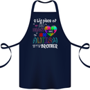And He's My Brother Autistic Autism ASD Cotton Apron 100% Organic Navy Blue