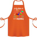 And He's My Brother Autistic Autism ASD Cotton Apron 100% Organic Orange