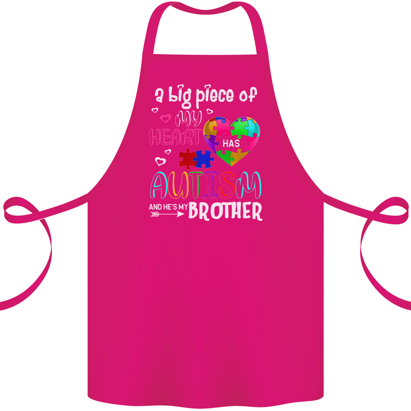 And He's My Brother Autistic Autism ASD Cotton Apron 100% Organic Pink