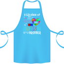 And He's My Brother Autistic Autism ASD Cotton Apron 100% Organic Turquoise