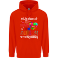 And He's My Brother Autistic Autism ASD Mens 80% Cotton Hoodie Bright Red