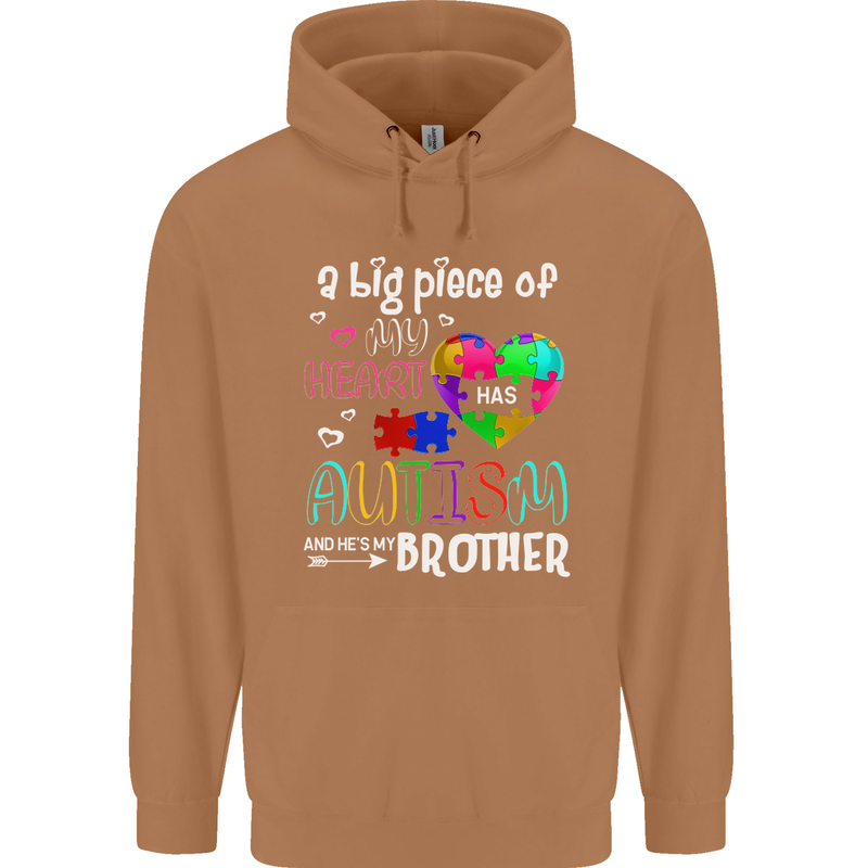 And He's My Brother Autistic Autism ASD Mens 80% Cotton Hoodie Caramel Latte