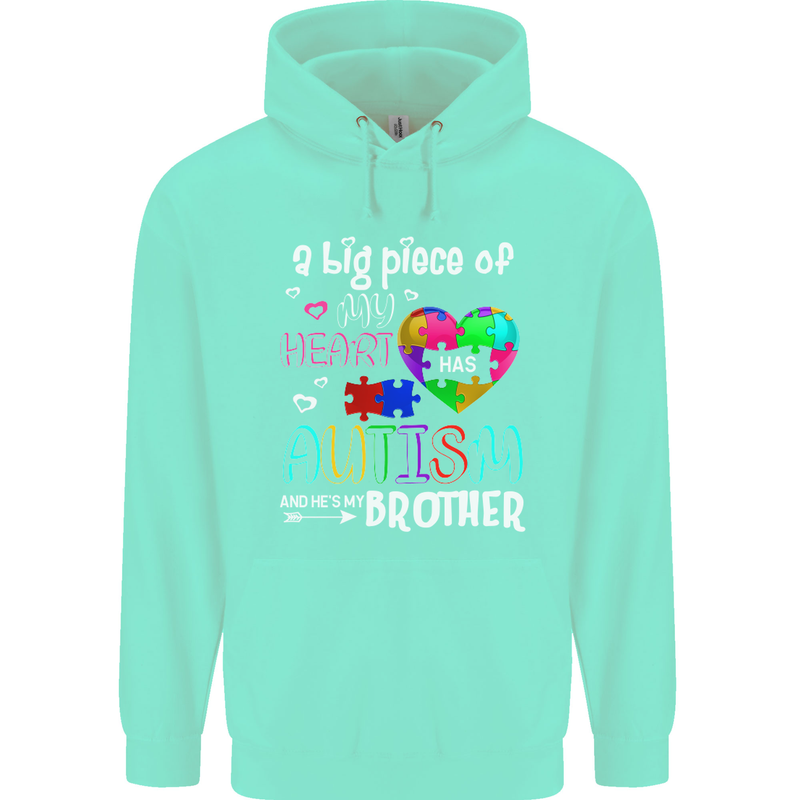 And He's My Brother Autistic Autism ASD Mens 80% Cotton Hoodie Peppermint