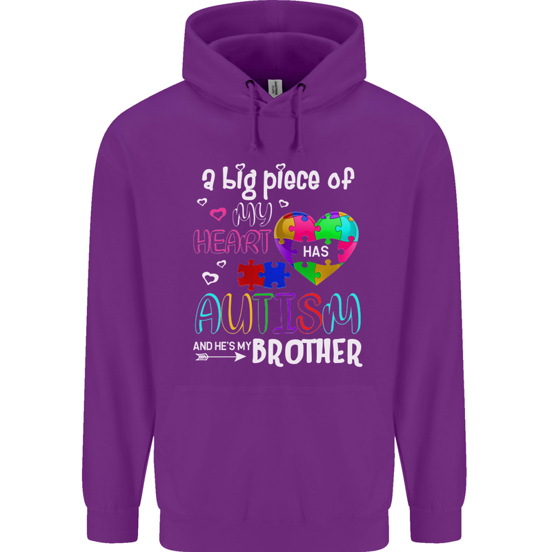 And He's My Brother Autistic Autism ASD Mens 80% Cotton Hoodie Purple