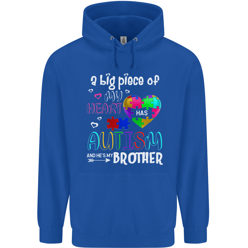 And He's My Brother Autistic Autism ASD Mens 80% Cotton Hoodie Royal Blue