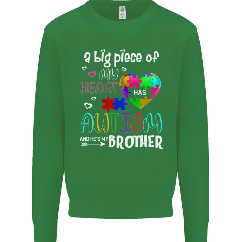And He's My Brother Autistic Autism ASD Mens Sweatshirt Jumper Irish Green
