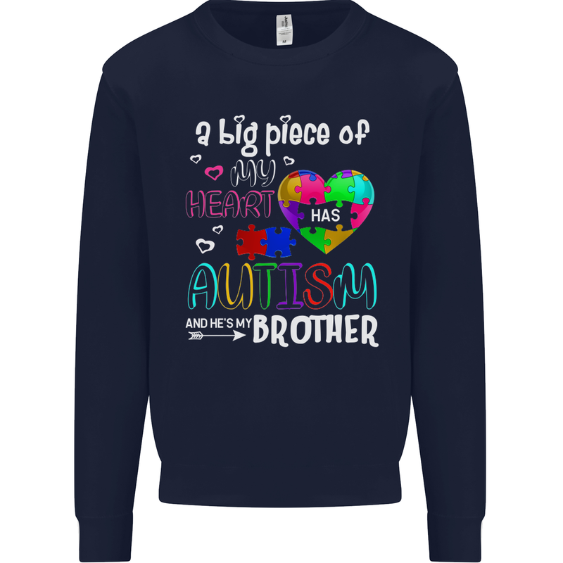 And He's My Brother Autistic Autism ASD Mens Sweatshirt Jumper Navy Blue