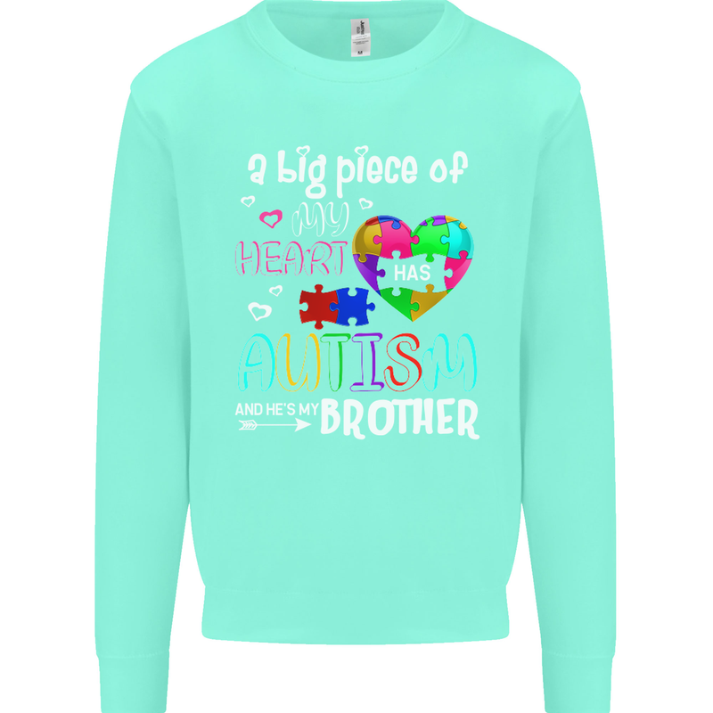 And He's My Brother Autistic Autism ASD Mens Sweatshirt Jumper Peppermint