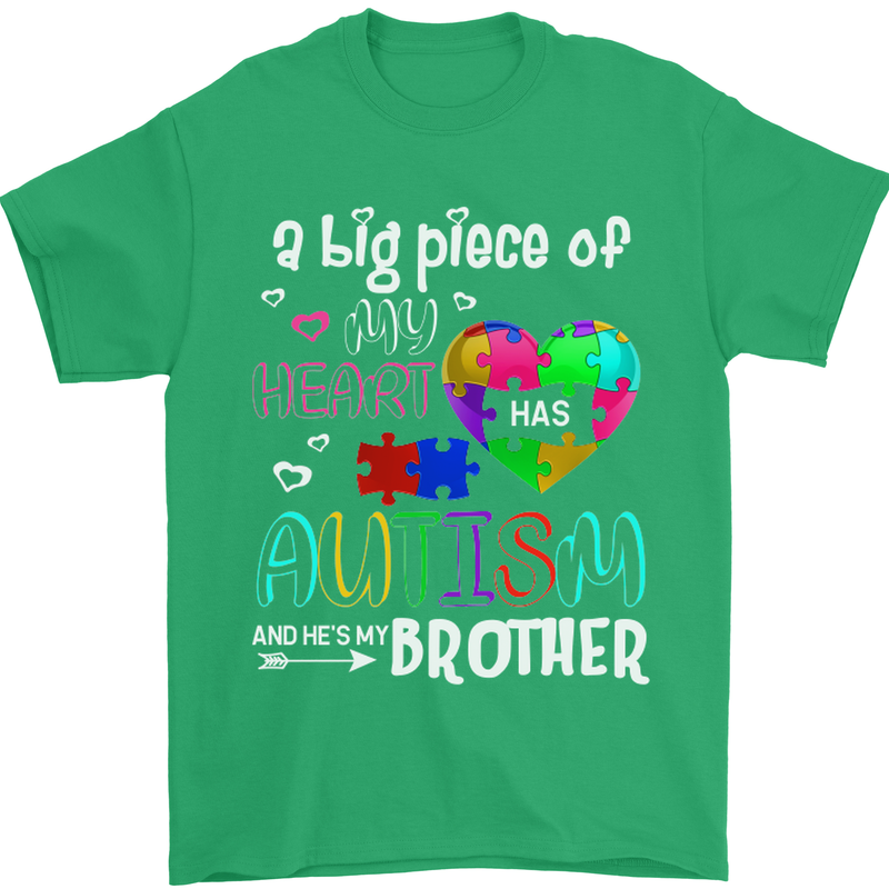 And He's My Brother Autistic Autism ASD Mens T-Shirt Cotton Gildan Irish Green