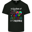 And He's My Brother Autistic Autism ASD Mens V-Neck Cotton T-Shirt Black