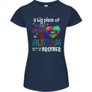 And He's My Brother Autistic Autism ASD Womens Petite Cut T-Shirt Navy Blue