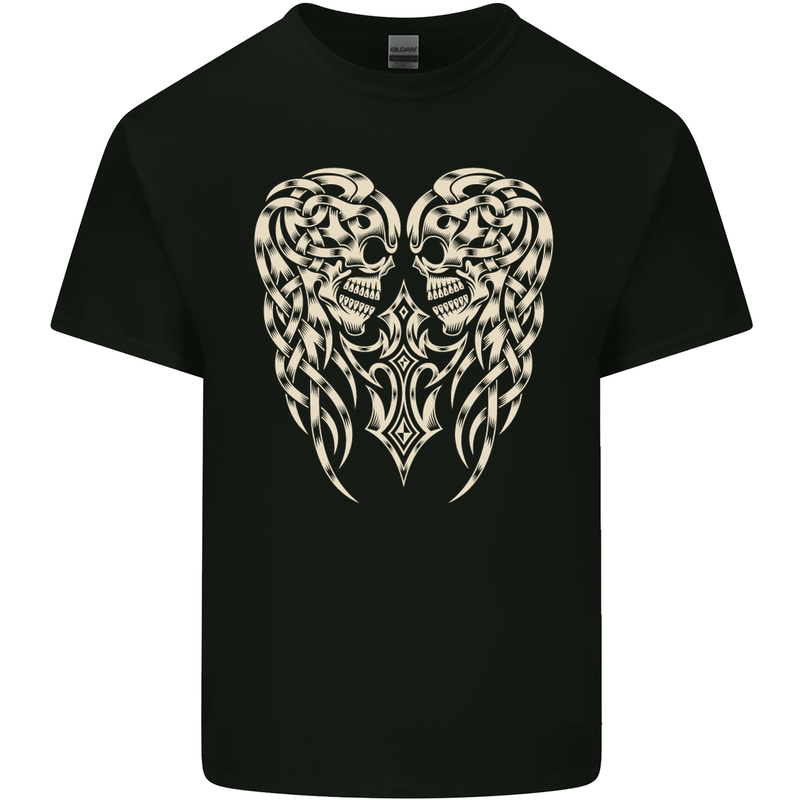 Angel Skull Wings Motorcycle Biker Kids T-Shirt Childrens Black