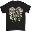 Angel Skull Wings Motorcycle Biker Mens T-Shirt Cotton Gildan Black