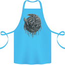 Angel Skull of Death Biker Motorbike Gothic Cotton Apron 100% Organic Turquoise
