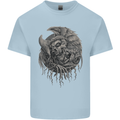 Angel Skull of Death Biker Motorbike Gothic Kids T-Shirt Childrens Light Blue