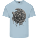 Angel Skull of Death Biker Motorbike Gothic Kids T-Shirt Childrens Light Blue