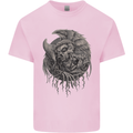 Angel Skull of Death Biker Motorbike Gothic Kids T-Shirt Childrens Light Pink
