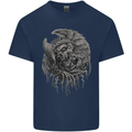 Angel Skull of Death Biker Motorbike Gothic Kids T-Shirt Childrens Navy Blue