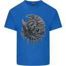Angel Skull of Death Biker Motorbike Gothic Kids T-Shirt Childrens Royal Blue