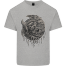 Angel Skull of Death Biker Motorbike Gothic Kids T-Shirt Childrens Sports Grey