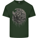 Angel Skull of Death Biker Motorbike Gothic Mens Cotton T-Shirt Tee Top Forest Green