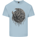 Angel Skull of Death Biker Motorbike Gothic Mens Cotton T-Shirt Tee Top Light Blue