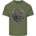 Angel Skull of Death Biker Motorbike Gothic Mens Cotton T-Shirt Tee Top Military Green