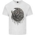 Angel Skull of Death Biker Motorbike Gothic Mens Cotton T-Shirt Tee Top White