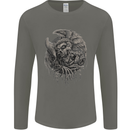 Angel Skull of Death Biker Motorbike Gothic Mens Long Sleeve T-Shirt Charcoal