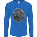 Angel Skull of Death Biker Motorbike Gothic Mens Long Sleeve T-Shirt Royal Blue