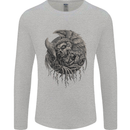 Angel Skull of Death Biker Motorbike Gothic Mens Long Sleeve T-Shirt Sports Grey