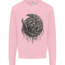Angel Skull of Death Biker Motorbike Gothic Mens Sweatshirt Jumper Light Pink