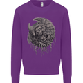 Angel Skull of Death Biker Motorbike Gothic Mens Sweatshirt Jumper Purple