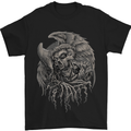 Angel Skull of Death Biker Motorbike Gothic Mens T-Shirt Cotton Gildan Black