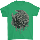 Angel Skull of Death Biker Motorbike Gothic Mens T-Shirt Cotton Gildan Irish Green