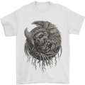 Angel Skull of Death Biker Motorbike Gothic Mens T-Shirt Cotton Gildan White