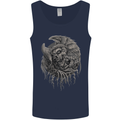 Angel Skull of Death Biker Motorbike Gothic Mens Vest Tank Top Navy Blue