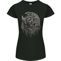 Angel Skull of Death Biker Motorbike Gothic Womens Petite Cut T-Shirt Black